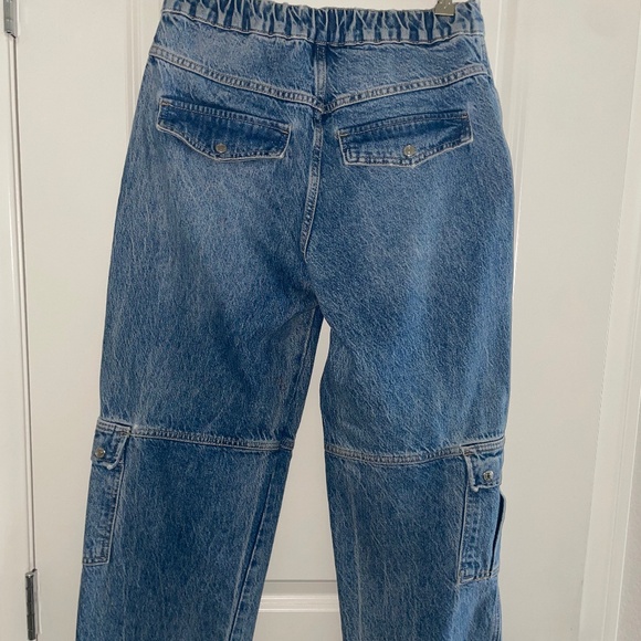 FREE PEOPLE WE THE FREE Marx Slouchy Cargo Denim Baggy Utility Jean Size 26 - Picture 8 of 14